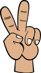V Sign Clipart Vector