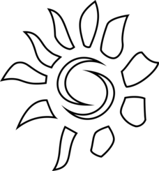 خورشید - کتاب رنگ آمیزی