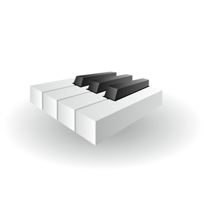 کلیدهای براق پیانو به صورت سه بعدی