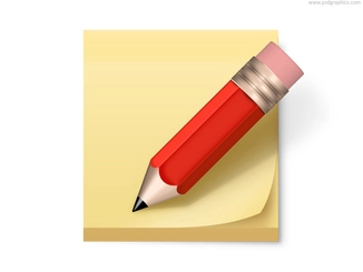 یادداشت و مداد ارسالی (PSD)