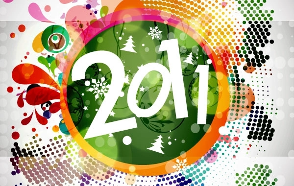 گرافیک وکتور پس زمینه گل سال نو 2011