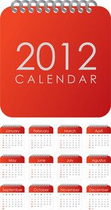 تقویم های قرمز ساده 2012