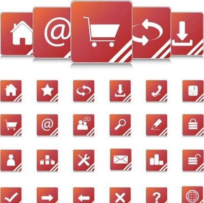 اینترنت قرمز و دکمه های وب سایت