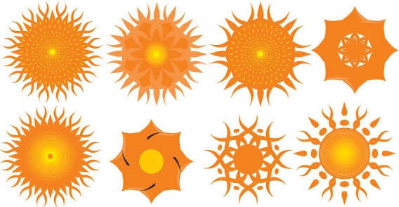 عناصر طراحی - وکتور بدون آفتاب نارنجی
