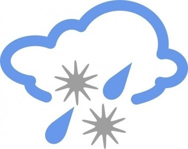کلیپ آرت نماد آب و هوای تگرگ و باران