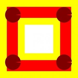 بلوک مربع زرد قرمز