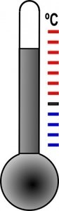 رنگ آبی قرمز دماسنج نشانگر خاکستری درجه سانتیگراد