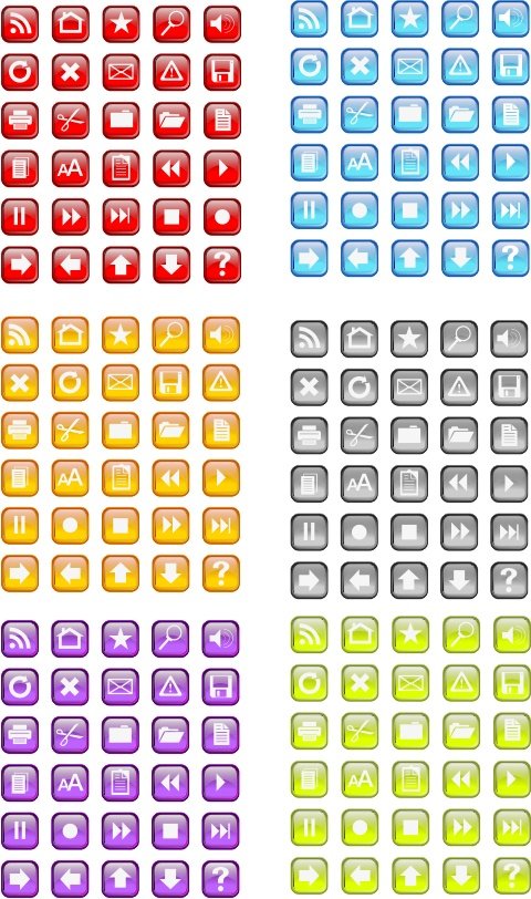 30 بسته رایگان Vidro Icon Vector در شش رنگ