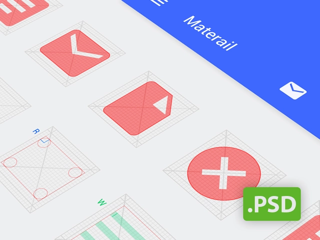 Android Grid Psd (الگوی نماد Android L)