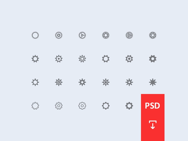 نمادهای چرخ دنده [PSD]