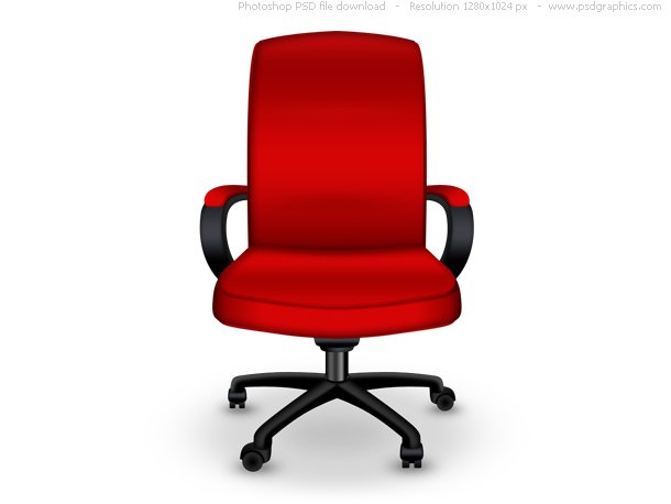 نماد PSD صندلی اداری قرمز