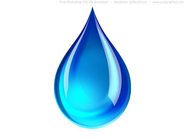 نماد قطره آب آبی PSD