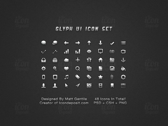 مجموعه آیکون رابط کاربری Glyph