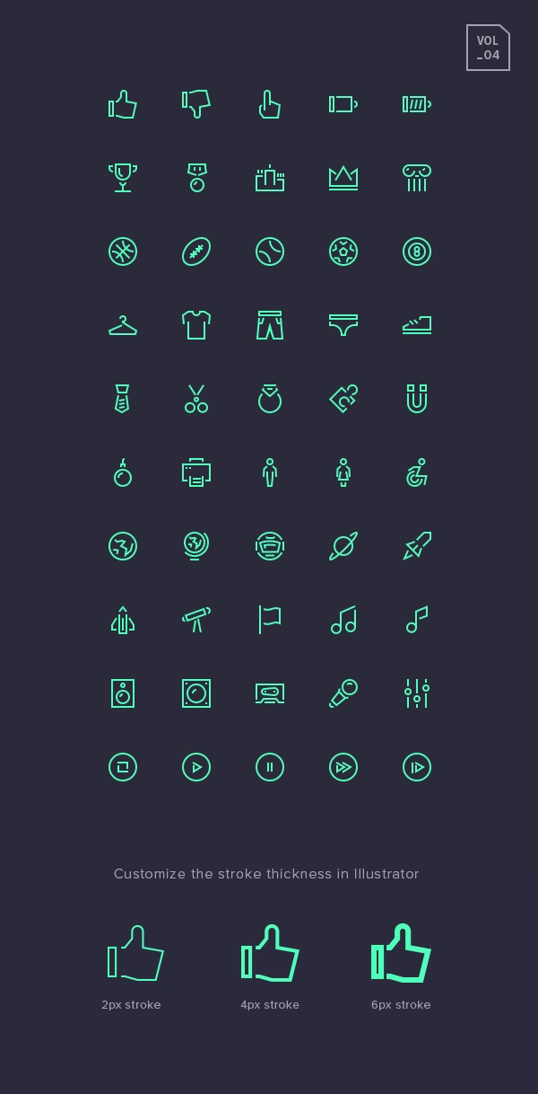 Stroke Gap Icons Set Vol.4