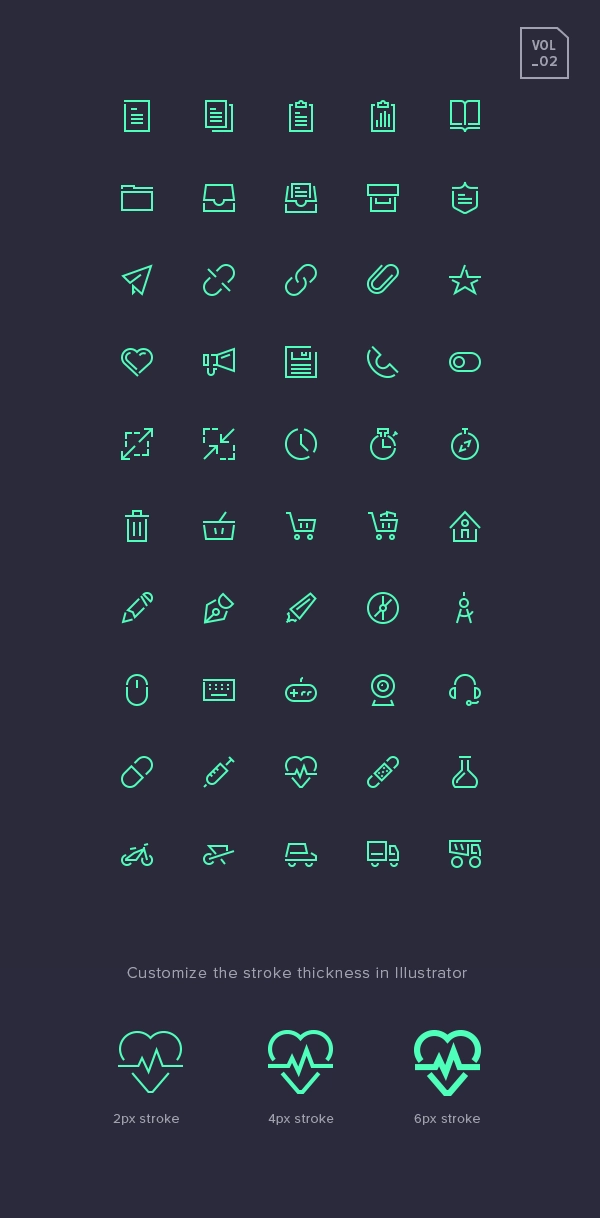 Stroke Gap Icons Set Vol.2