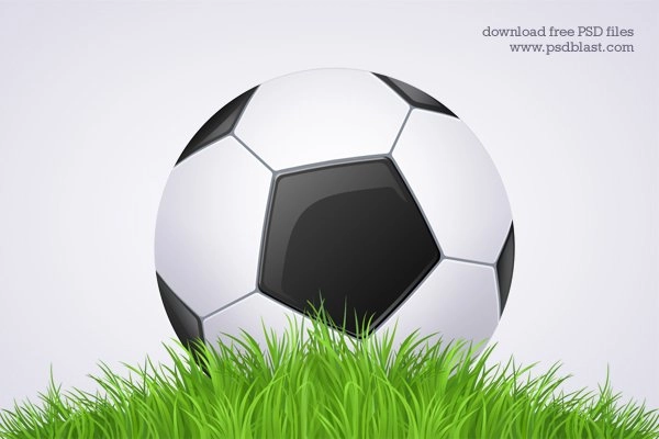 توپ سیاه و سفید فوتبال - نماد فوتبال (PSD)