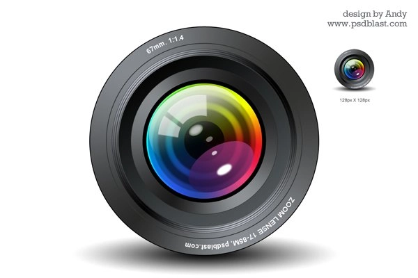 نماد لنز دوربین PSD