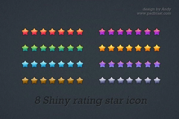 نماد ستاره رتبه بندی چند رنگ براق