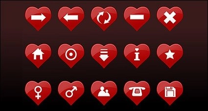 نماد قرمز به شکل قلب
