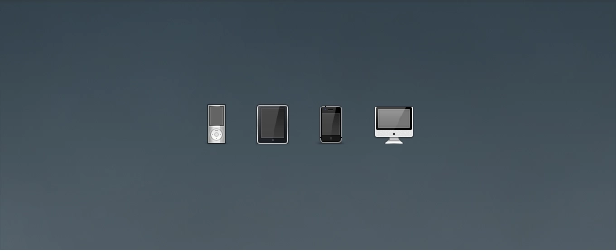 آیکن های iPod، iPad، iPhone و iMac