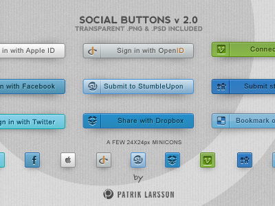 دکمه های اجتماعی نسخه 2.0