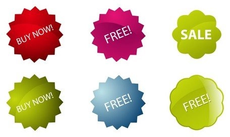 وکتور رنگارنگ استیکرهای فروش
