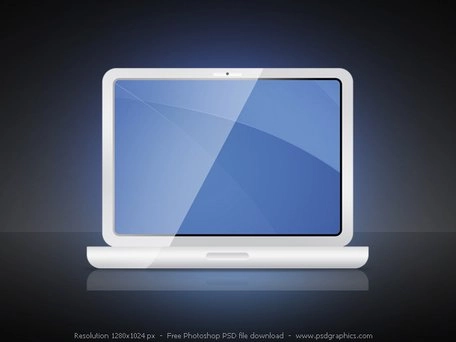 نماد لپ تاپ سفید PSD