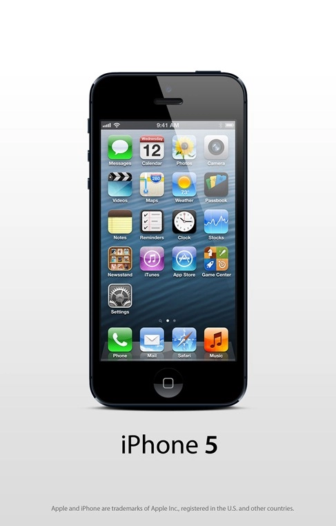 Apple iPhone 5 مشکی PSD