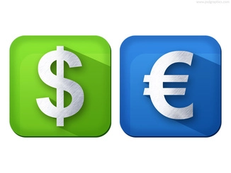 نمادهای دلار و یورو (PSD)
