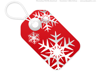 برچسب های کریسمس قرمز و سفید، قالب PSD