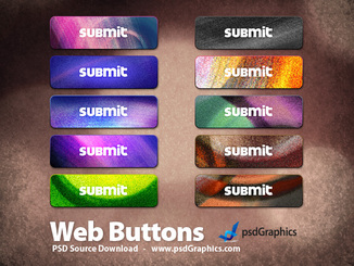مجموعه دکمه های رنگارنگ گرانج (PSD)