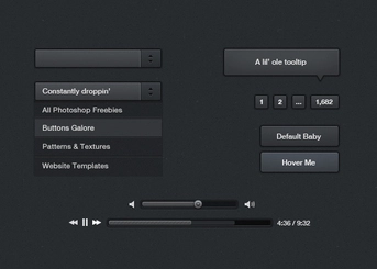 Dark UI Kit (PSD)