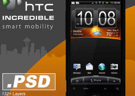 HTC Incredible Smartphone .PSD