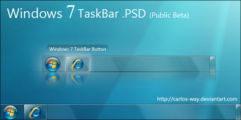 Windows 7 Taskbar .psd