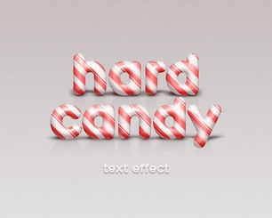 افکت متنی Psd Candy Cane