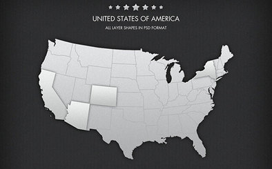 نقشه رایگان PSD ایالات متحده آمریکا