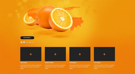 نارنجی: یک قالب وب سایت psd رایگان