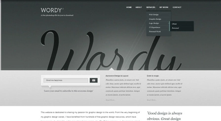 Wordy - یک وب سایت رایگان دانلود PSD