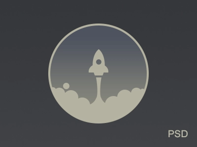 Rocket Icon Freebie PSD نوشته الکس پرونسکی