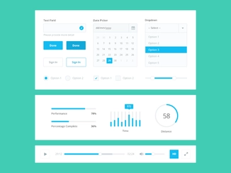 PSD رایگان: Flat UI Kit