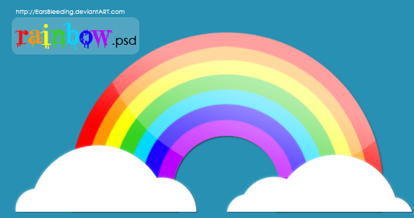 Rainbow Cloud Vectors Psd Rainbow Vectors