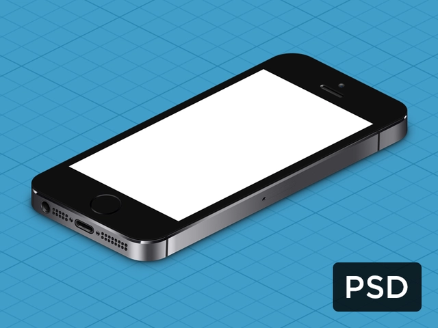 iPhone 5s True Isometric PSD