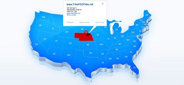 الگوی PSD نقشه ایالات متحده آمریکا