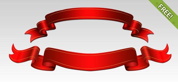 روبان قرمز PSD رایگان