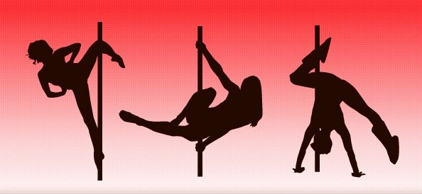 مجموعه 2 Pole Dancer Silhouettes