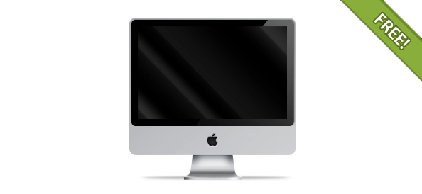 PSD نمای جلوی iMac اپل