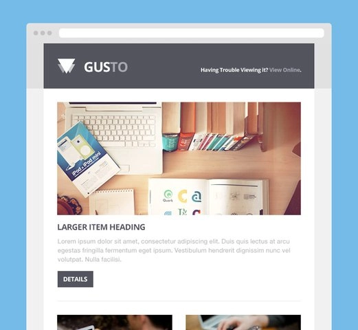 قالب PSD ایمیل Gusto