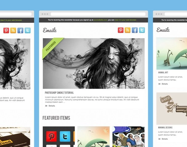 تم Emailz PSD