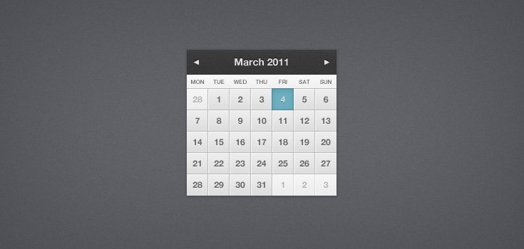 تقویم کوچک زیبا (PSD)