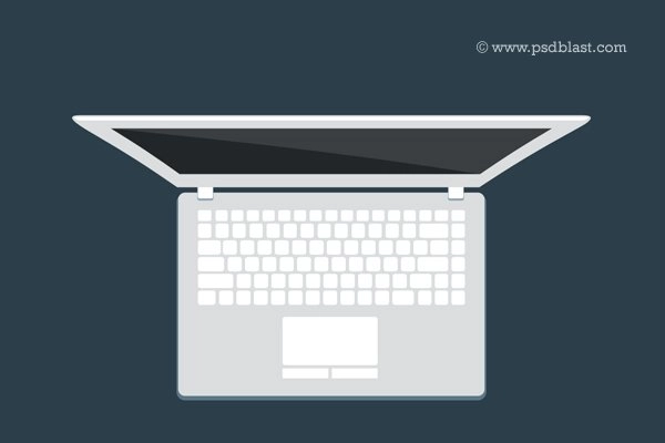 Macbook Pro Flat Top View PSD